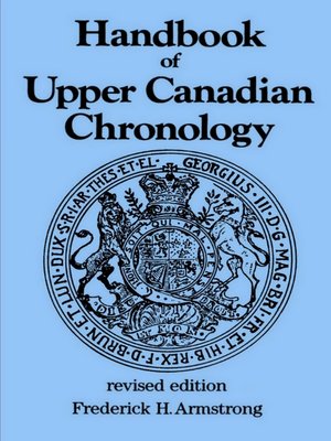cover image of Handbook of Upper Canadian Chronology